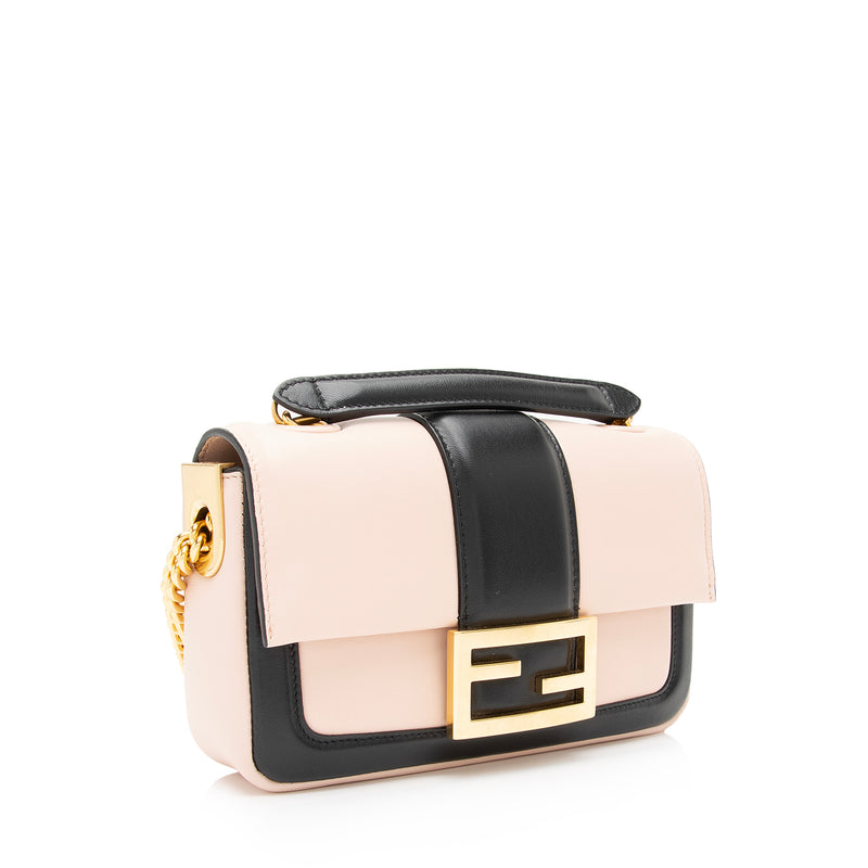Fendi Lambskin Bi Color Baguette Mini Chain Bag (SHF-23605) – LuxeDH