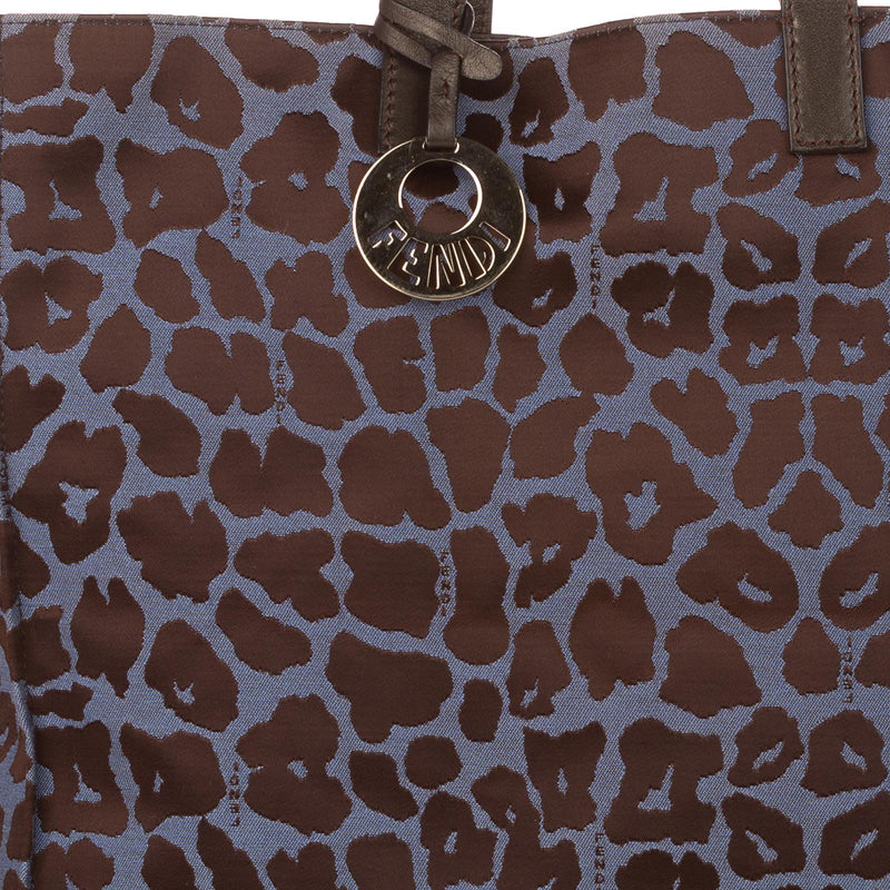 Fendi Leopard Print Nylon Tote Bag (SHG-31059)
