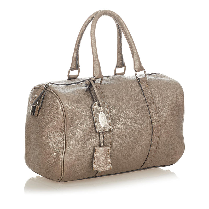 Fendi Linda Leather Boston Bag (SHG-25378)