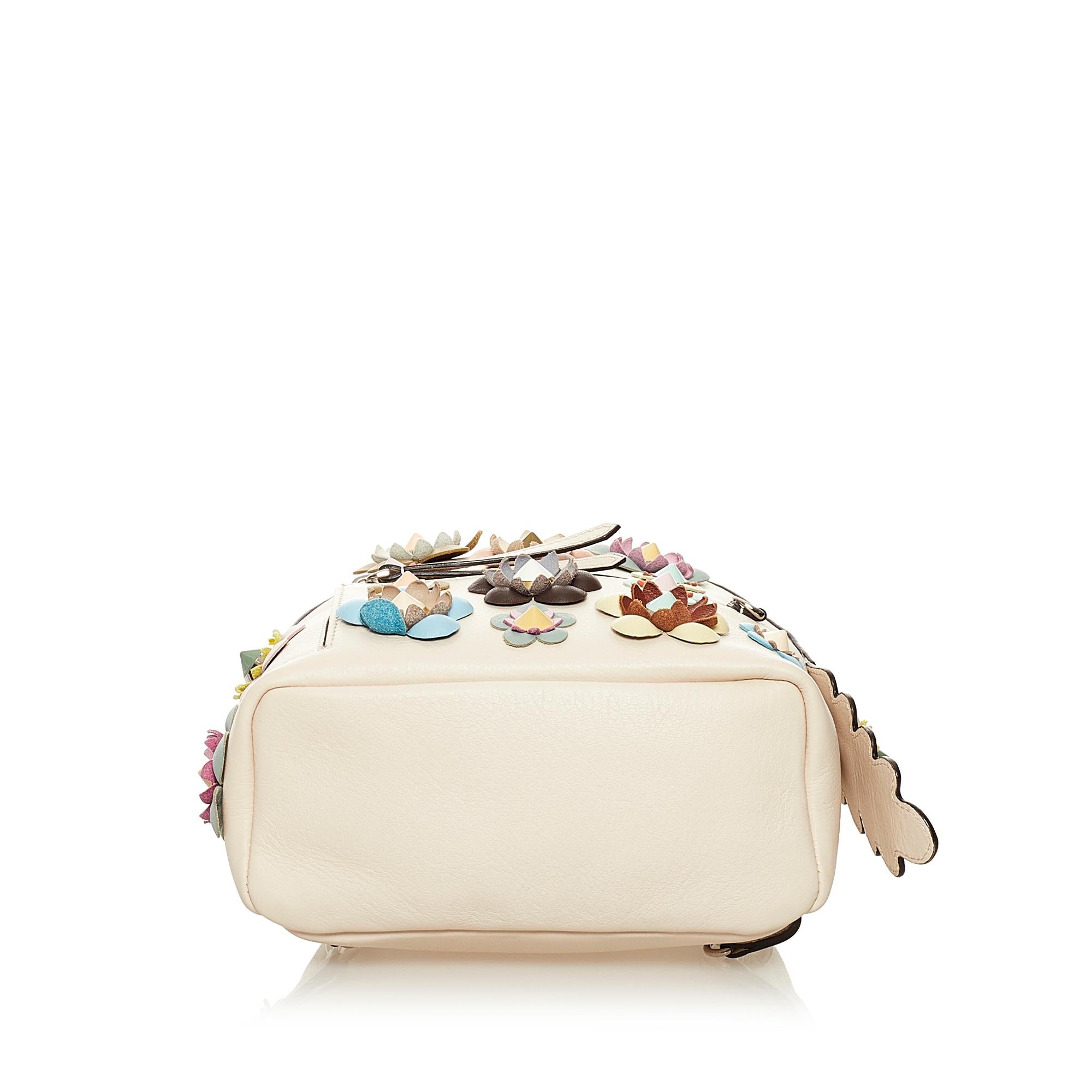 fendi backpack mini white Fendi Mini By The Way Flowerland Backpack (SHG-34221)