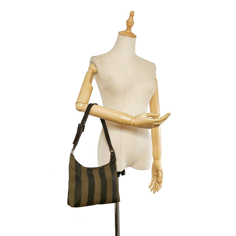 Fendi Pequin Canvas Shoulder Bag (SHG-25160)