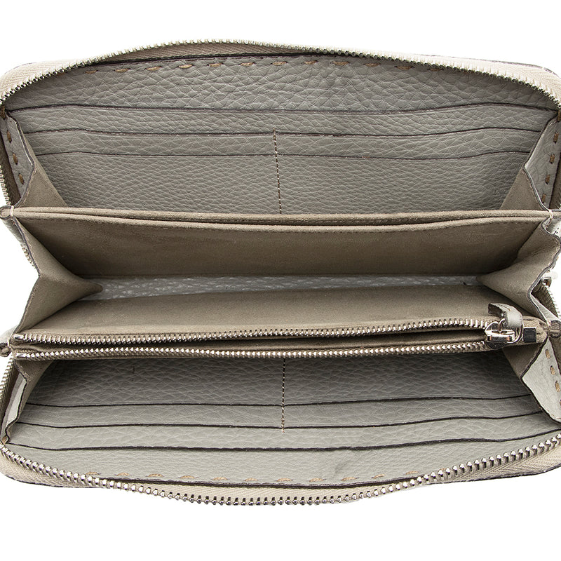Fendi Selleria Leather Zip Around Wallet (SHF-16963)