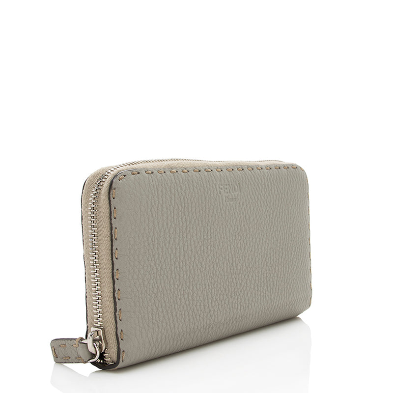 Fendi Selleria Leather Zip Around Wallet (SHF-16963)