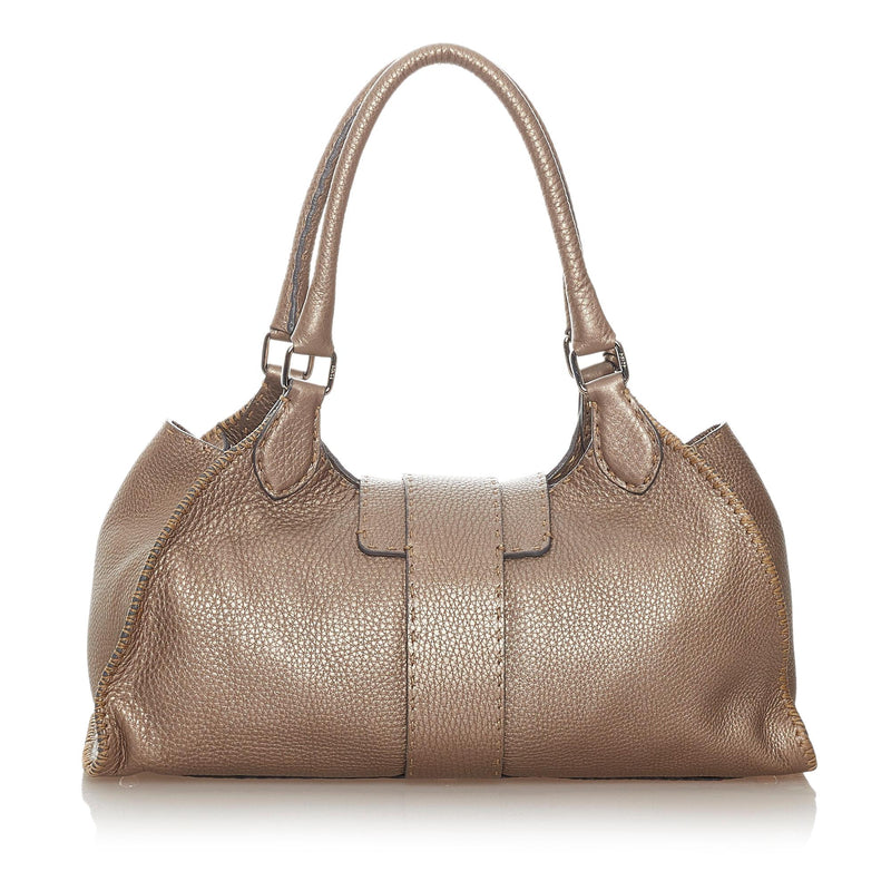 Fendi Selleria Sporty Leather Shoulder Bag (SHG-27367)