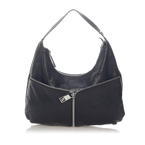 Fendi Unzipped Leather Hobo Bag (SHG-37305)