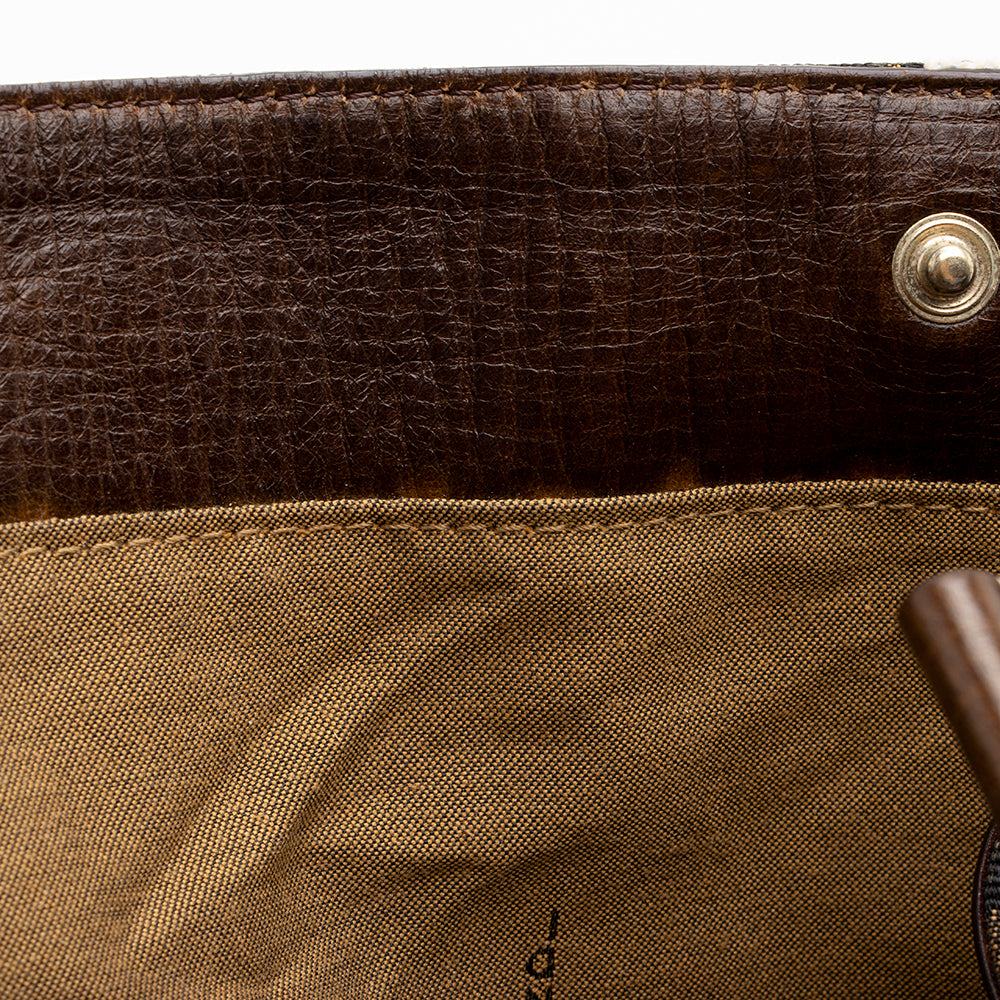 Fendi Vintage Embroidered Canvas Du Jour Tote (SHF-20442)