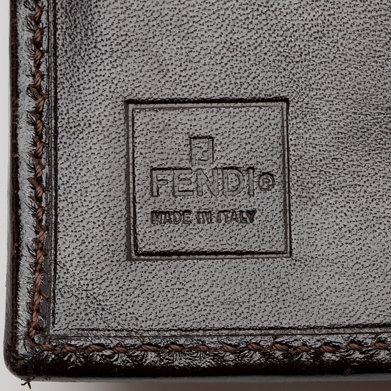 Fendi Vintage Zucca Bifold Kiss-Lock Compact Wallet (SHF-22375)