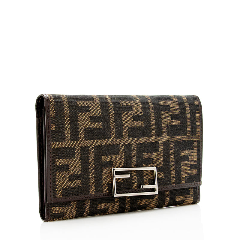 Fendi Vintage Zucca Trifold Compact Wallet (SHF-18439)