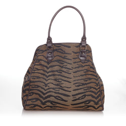 Fendi Zebra Print Canvas Handbag (SHG-23929)