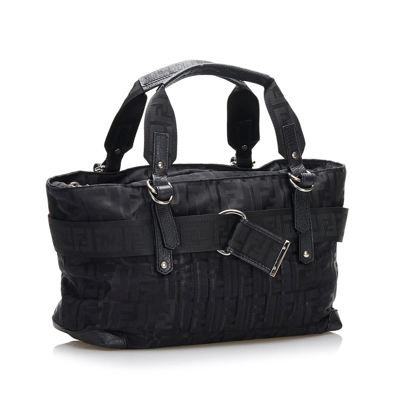 Fendi Zucca Nylon Zip Code Handbag (SHG-y6NeOn)