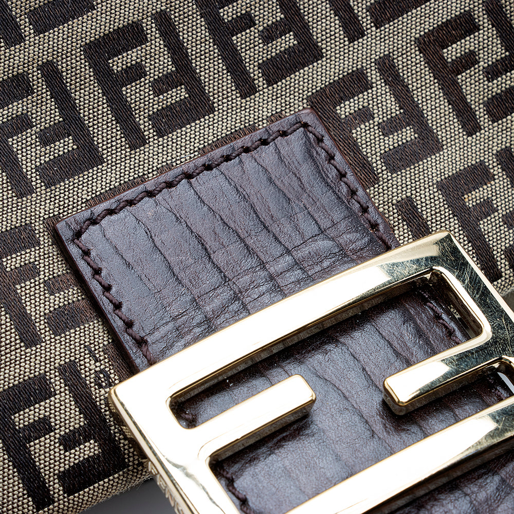 Fendi Zucchino Mini Baguette Bag (SHF-18855)