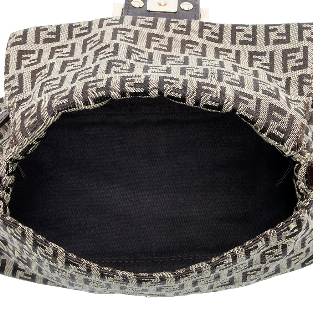 Fendi Zucchino Mini Baguette Bag (SHF-18855)