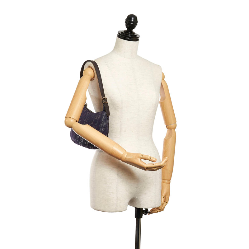 Fendi Zucchino Oyster Canvas Shoulder Bag (SHG-29702)