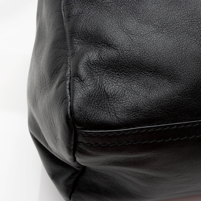Givenchy Calfskin Velvet Logo Pandora Small Shoulder Bag (SHF-21572)