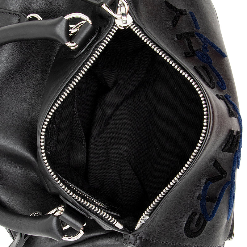 Givenchy Calfskin Velvet Logo Pandora Small Shoulder Bag (SHF-21572)