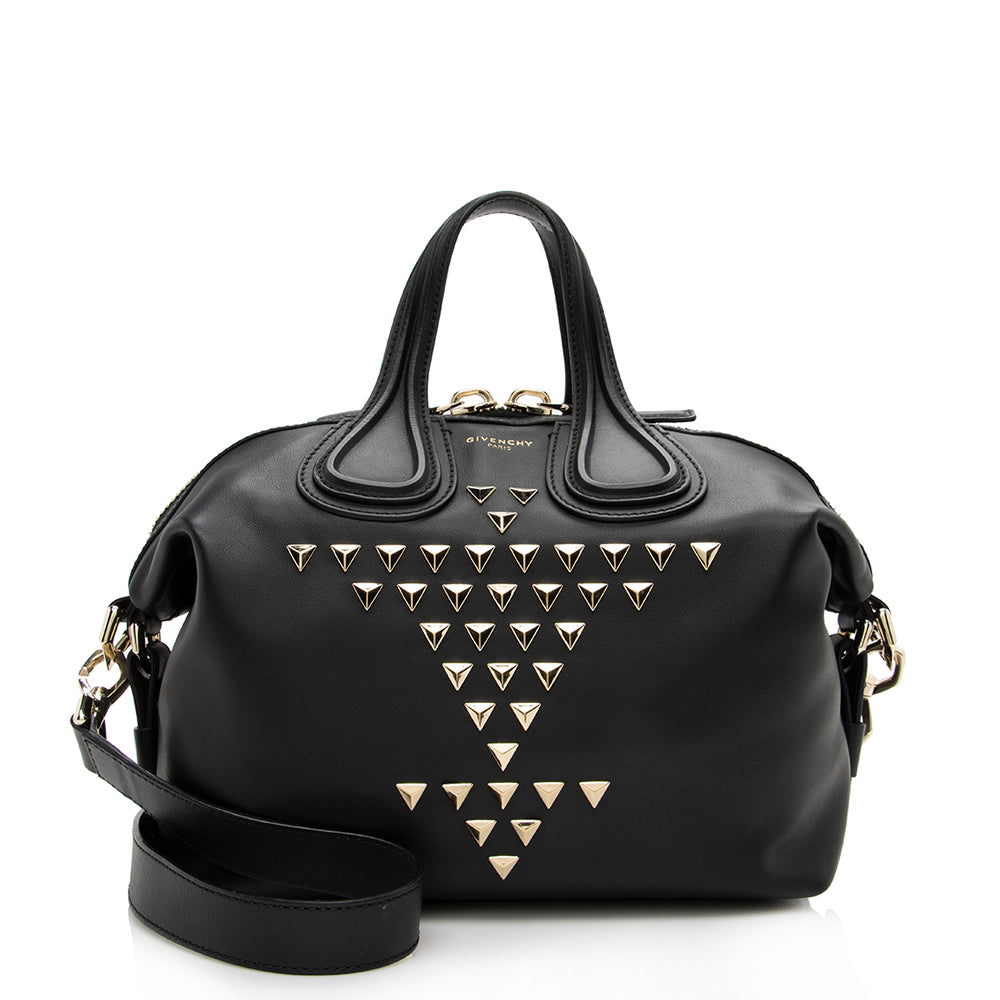 Givenchy Leather Studded Nightingale Small Satchel (SHF-16428)