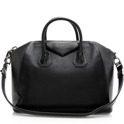 Givenchy Medium Antigona Black Sugar Leather Satchel Bag