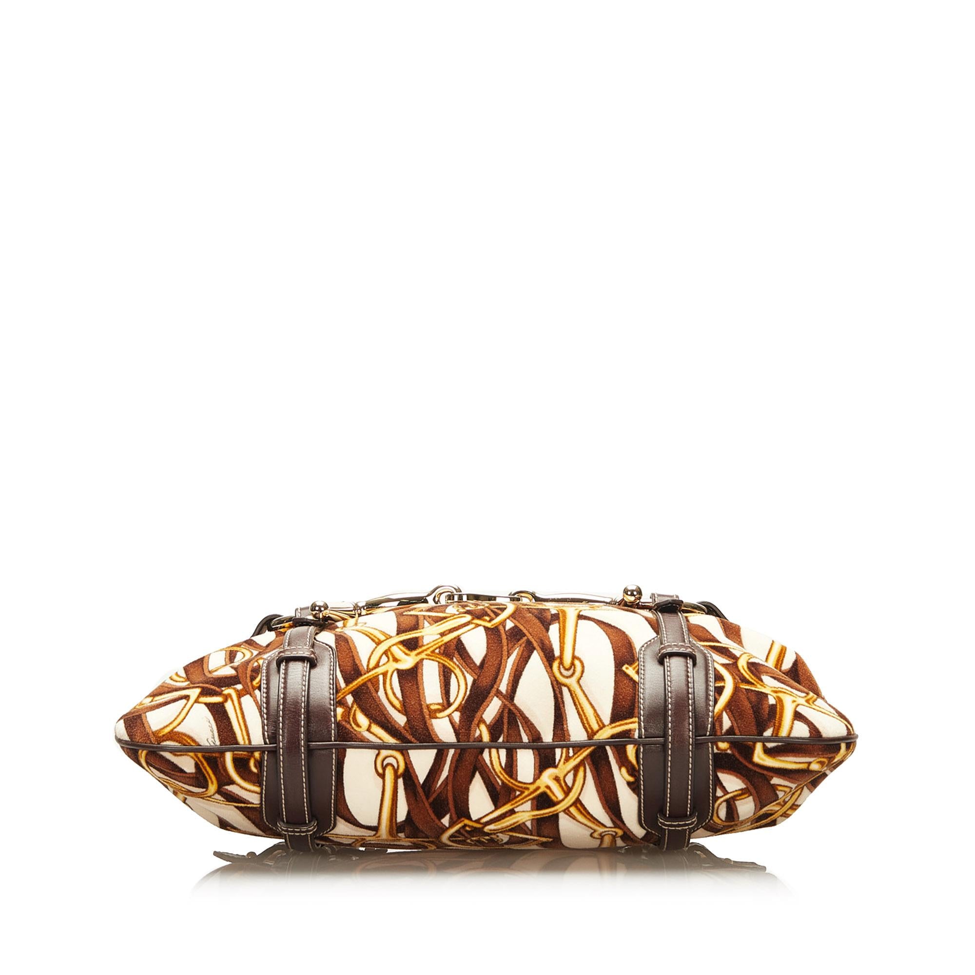 Gucci 85th Anniversary Velvet Horsebit Print Hobo Bag (SHG-35092)