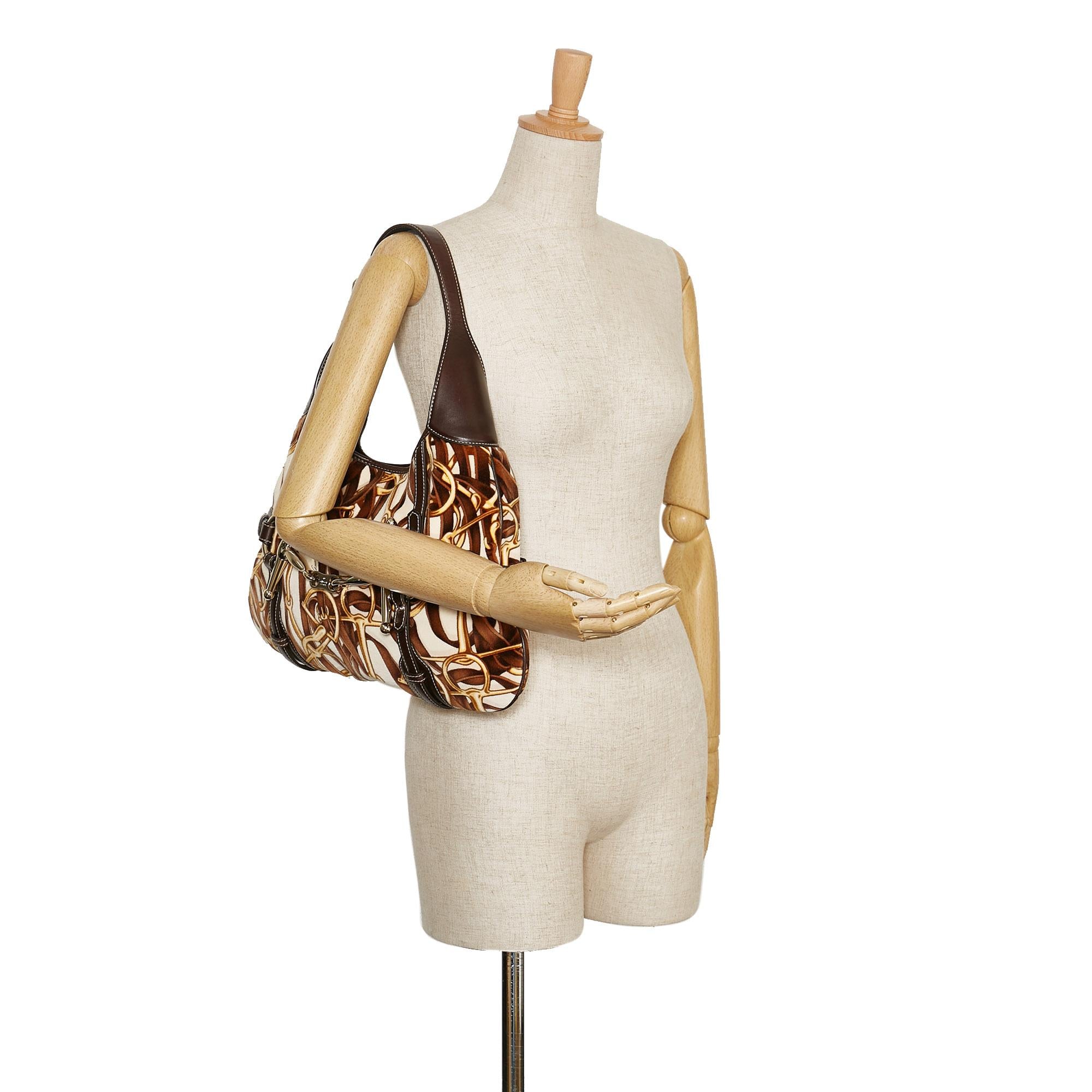 Gucci 85th Anniversary Velvet Horsebit Print Hobo Bag (SHG-35092)