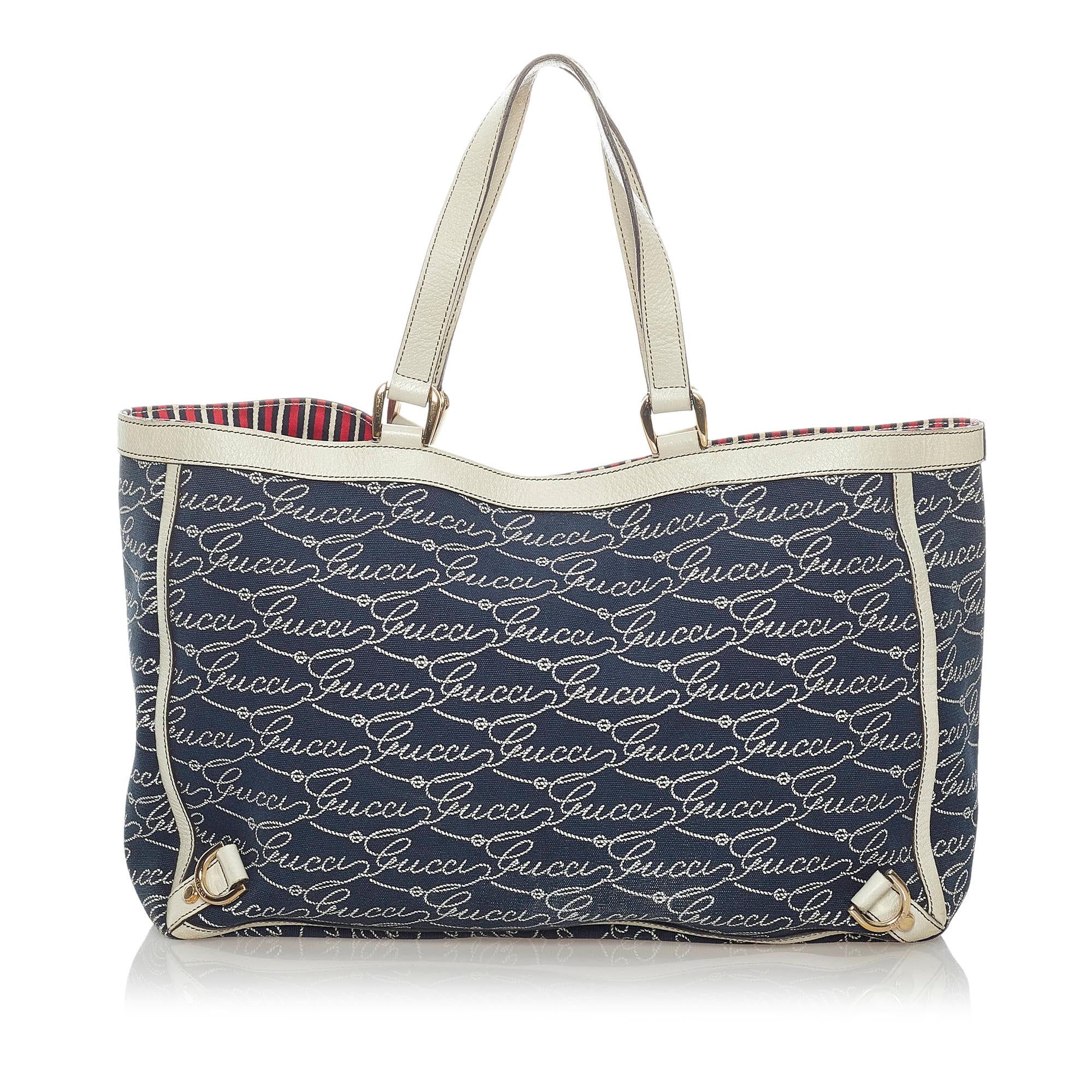 Gucci Abbey D- Ring Canvas Tote Bag (SHG-32612)