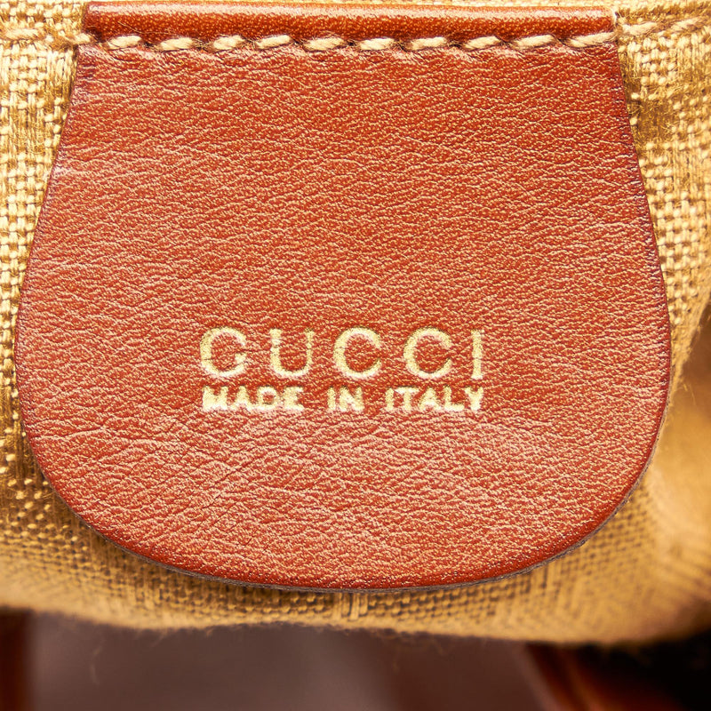 Gucci Bamboo Drawstring Leather Backpack (SHG-26046)