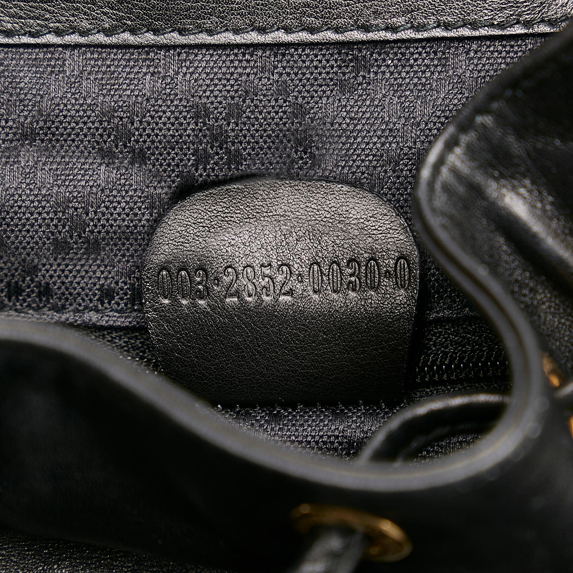 Gucci Bamboo Drawstring Leather Backpack (SHG-33985)