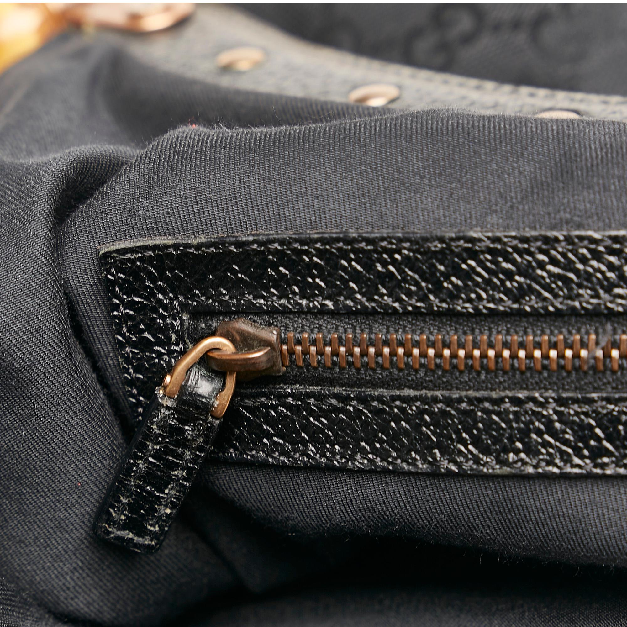 Gucci Bamboo GG Canvas Hobo Bag (SHG-yNeroE)