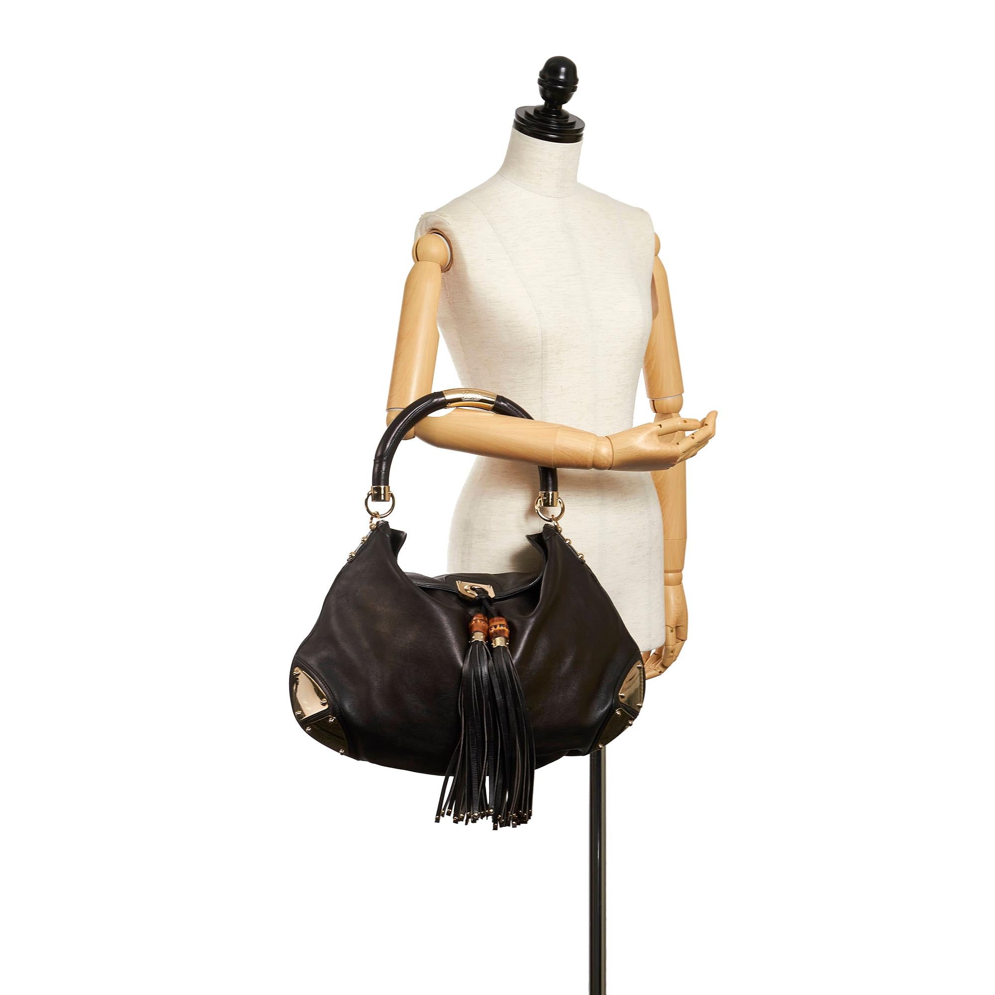 Gucci Bamboo Indy Leather Hobo Bag (SHG-29680)