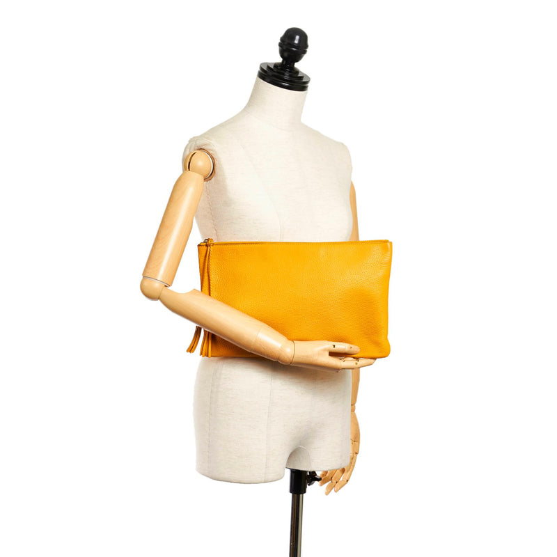 Gucci Bamboo Leather Clutch Bag (SHG-32063)