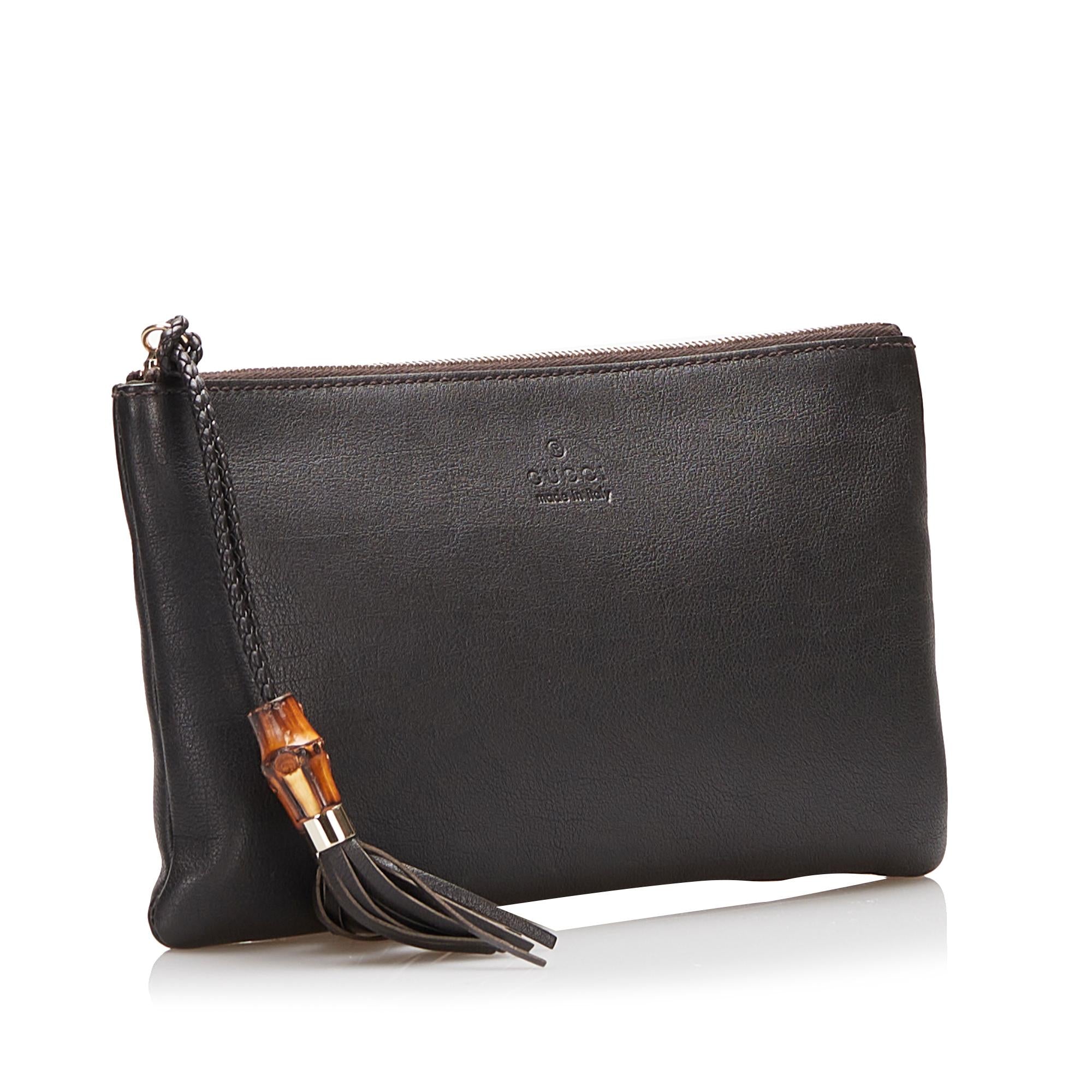 Gucci Bamboo Leather Clutch (SHG-q8nBjv)