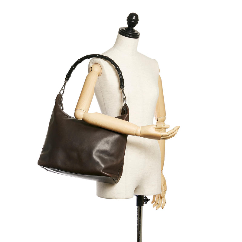 Gucci Bamboo Leather Shoulder Bag (SHG-29052)