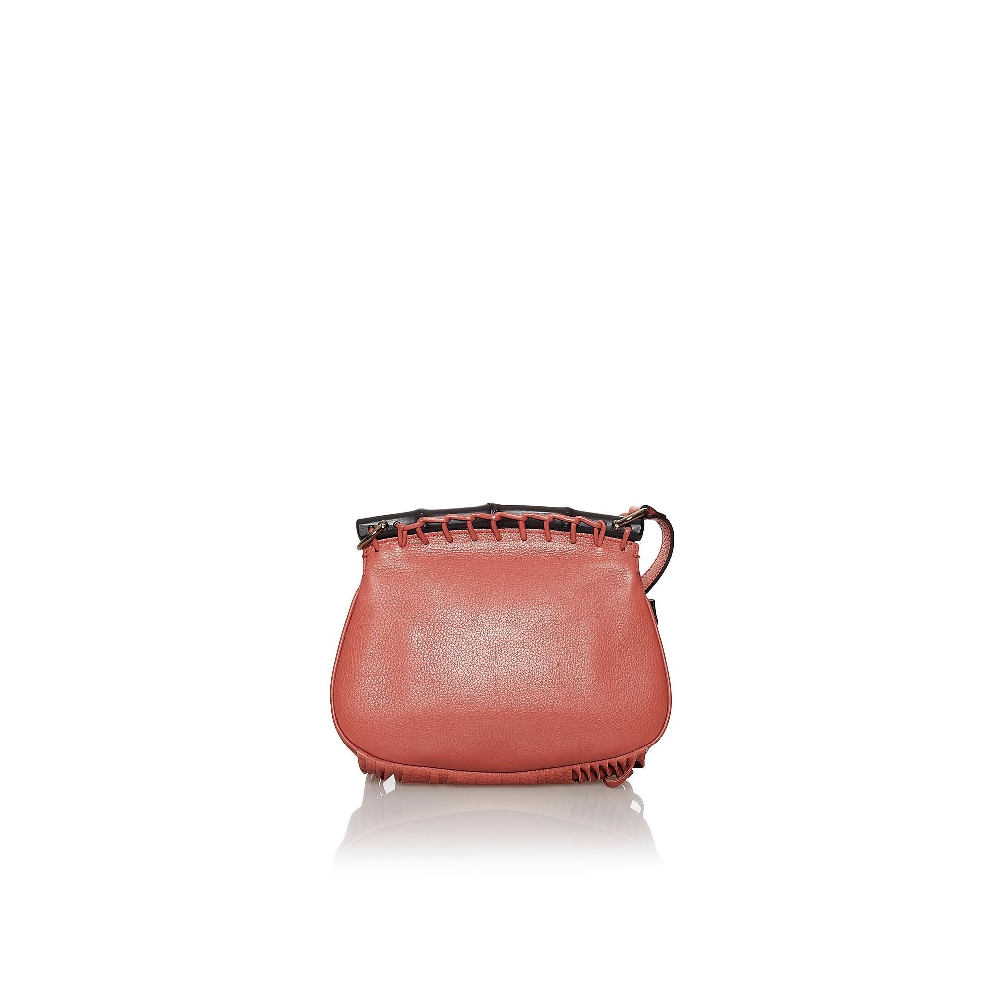 Gucci Bamboo Nouveau Fringe Leather Crossbody Bag (SHG-29693)