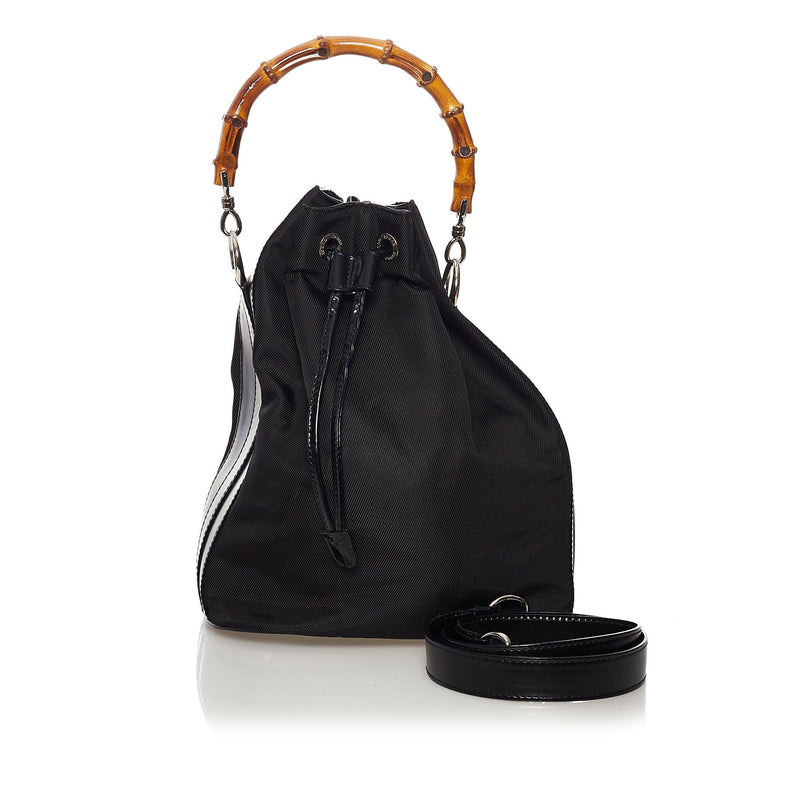 Gucci Bamboo Nylon Bucket Bag (SHG-31578)
