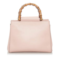 Gucci Bamboo Nymphaea Leather Satchel (SHG-32096)