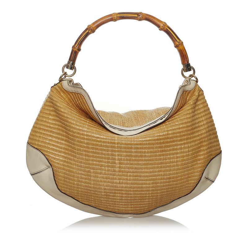 Gucci Bamboo Peggy Raffia Hobo Bag (SHG-33489) – LuxeDH