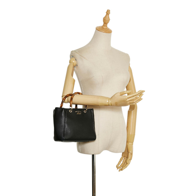 Gucci Bamboo Shopper Leather Handbag (SHG-35966)