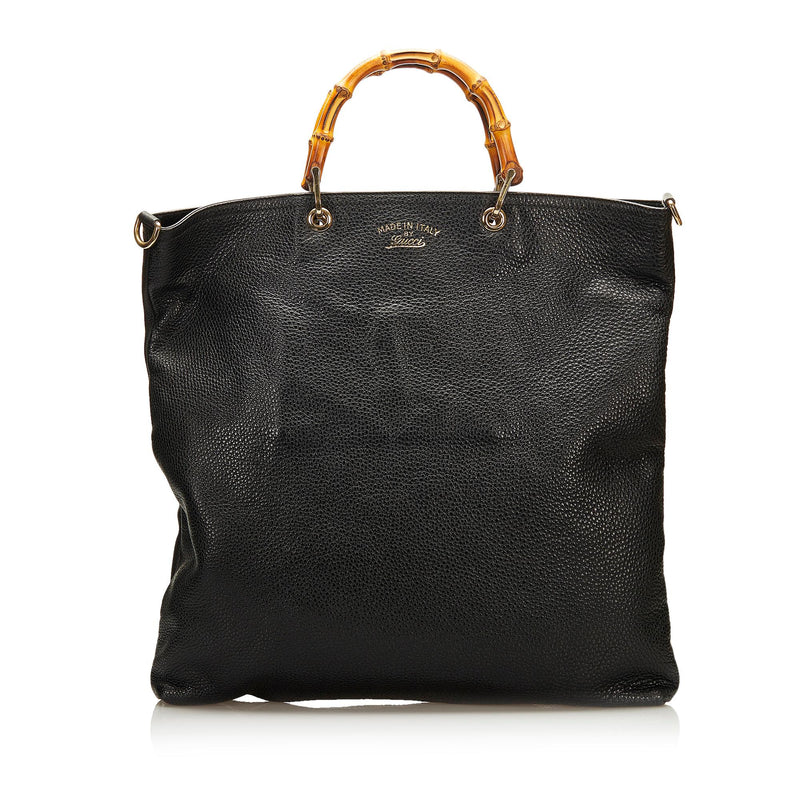 Gucci Bamboo Shopper Leather Satchel (SHG-35517)