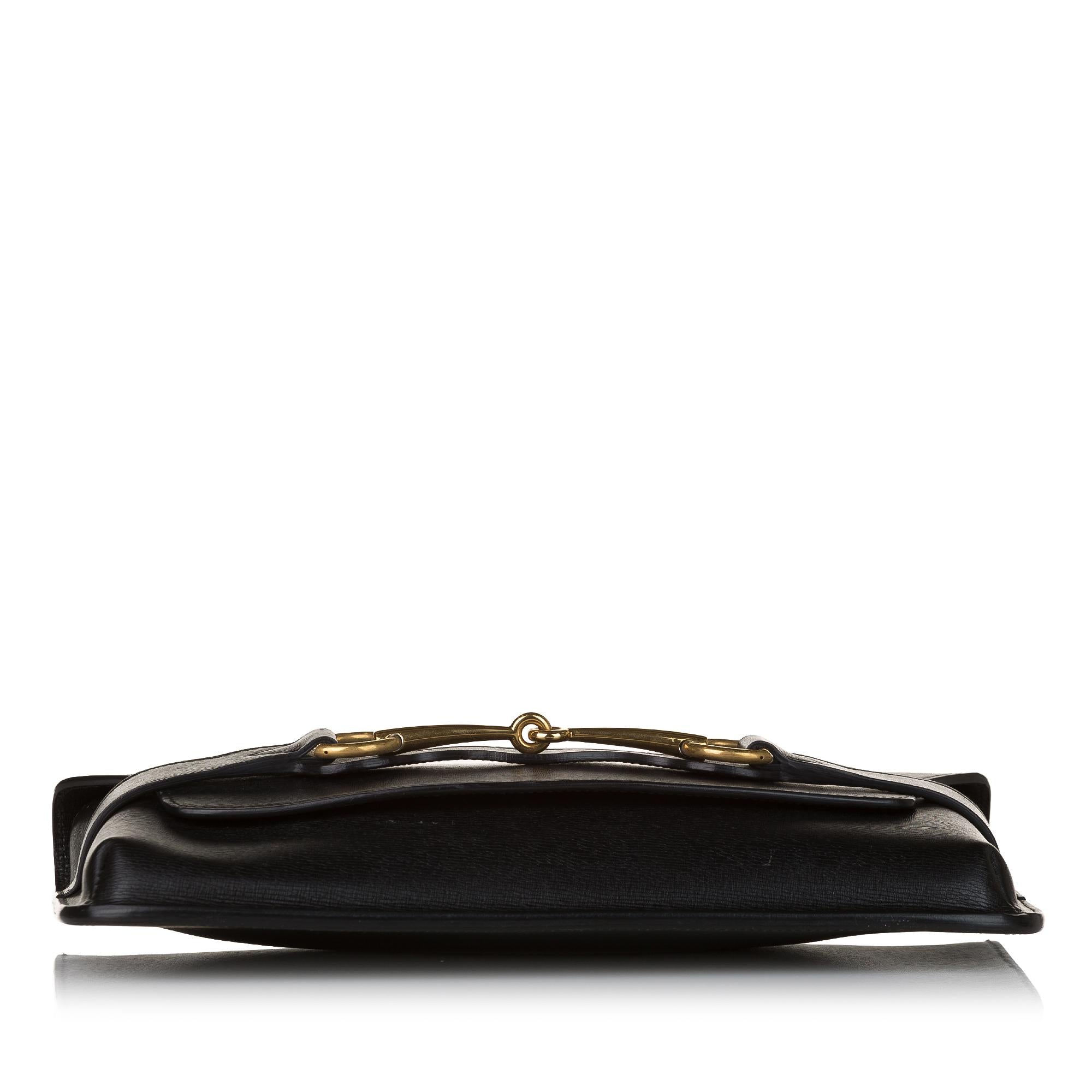 Gucci Bright Bit Leather Clutch Bag (SHG-32760)