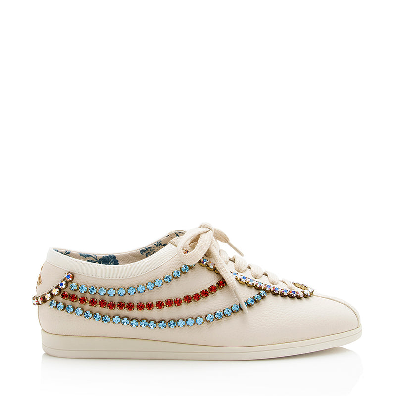 Gucci Calfskin Crystal Falacer Sneakers - Size 5.5 / 35.5 - FINAL SALE (SHF-20069)