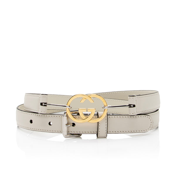 Gucci Calfskin Interlocking G Slim Belt - Size 38 / 95 (SHF-IbtT6F)
