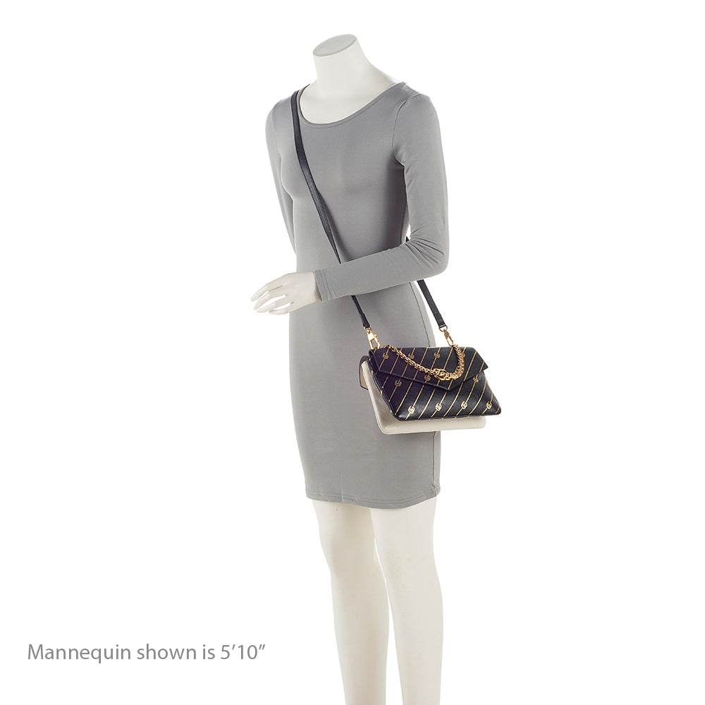 Gucci Calfskin Diagonal Stipe Thiara Double Shoulder Bag (SHF-21686)
