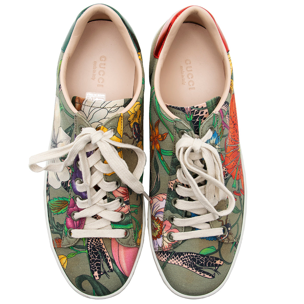 Gucci Canvas Floral Ace Sneakers - Size 8.5 / 38.5 (SHF-20918)