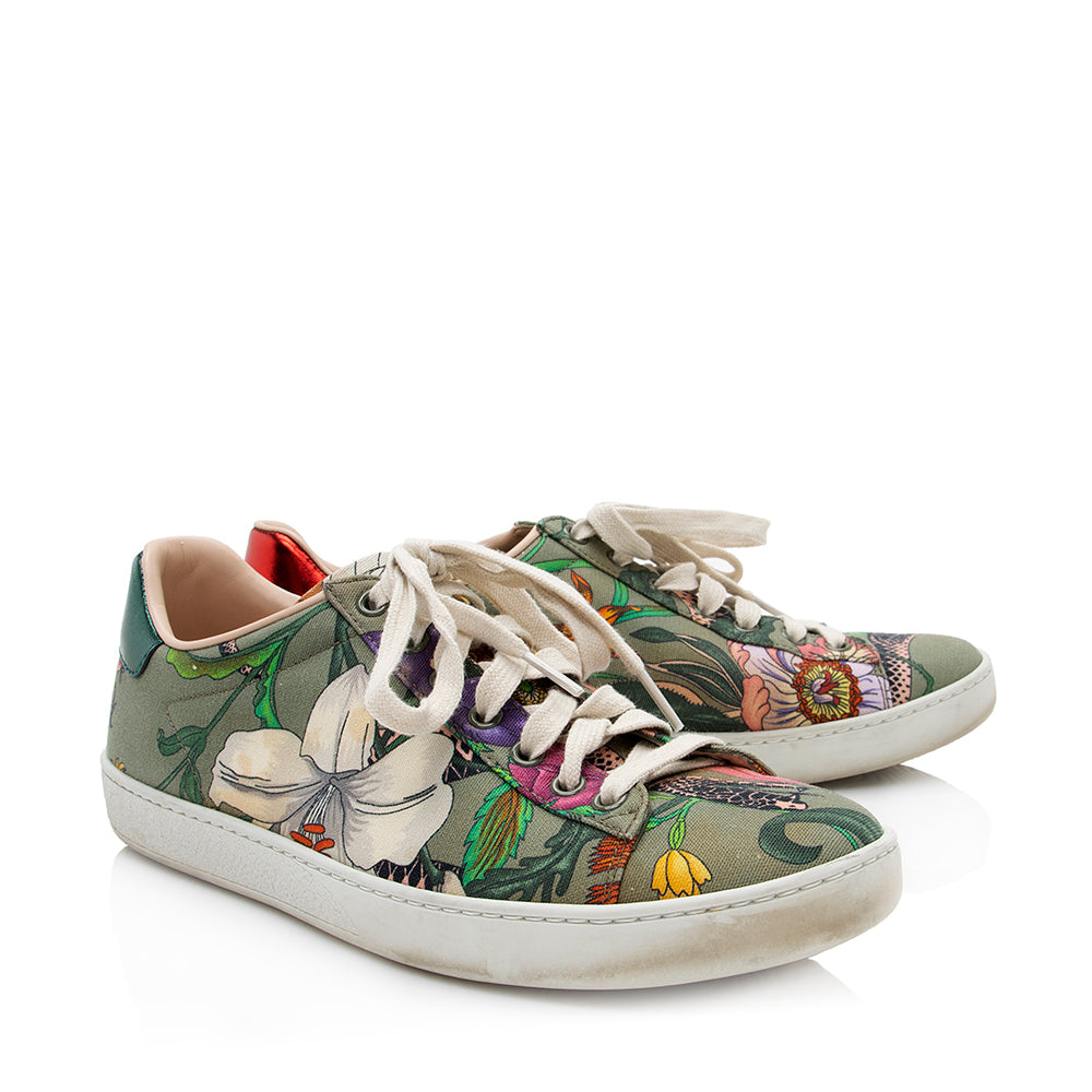 Gucci Canvas Floral Ace Sneakers - Size 8.5 / 38.5 (SHF-20918)