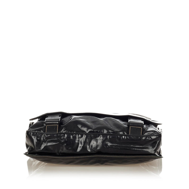 Gucci Crest Coated Canvas Crossbody Bag (SHG-23888)