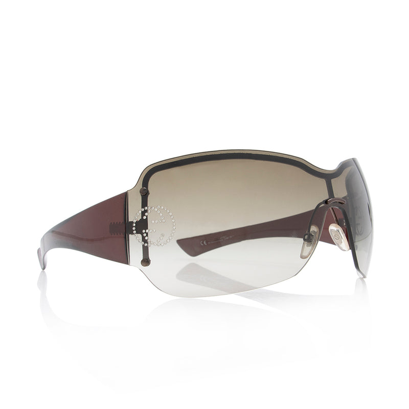 Gucci Crystal GG Shield Sunglasses (SHF-16906)