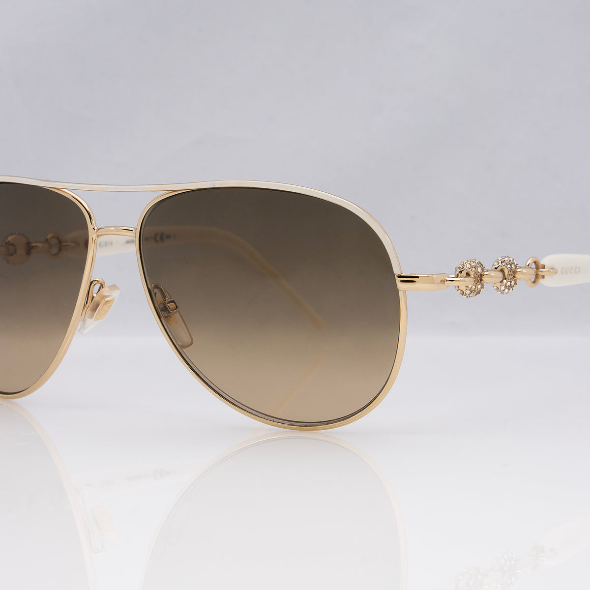 Gucci Crystal Marina Chain Aviator Sunglasses (SHF-23209) display picture 2