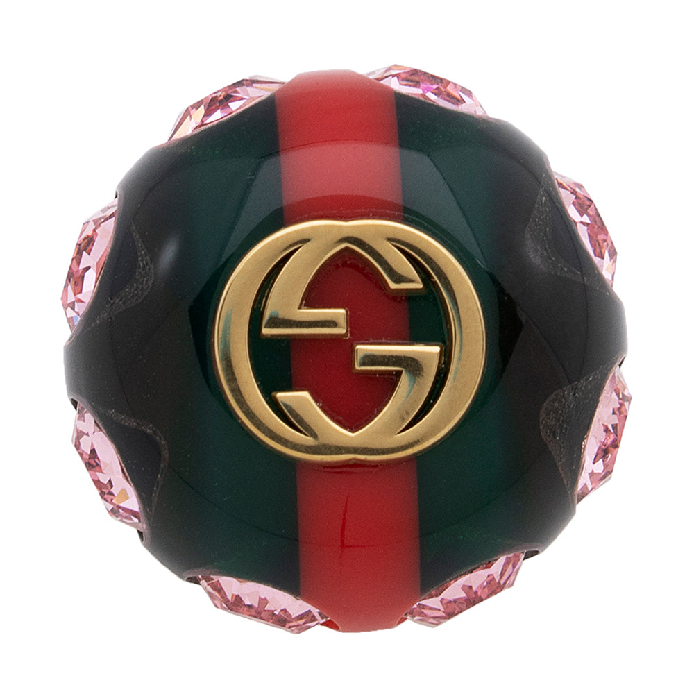 Gucci Crystal Resin Vintage Web GG Brooch (SHF-21230)