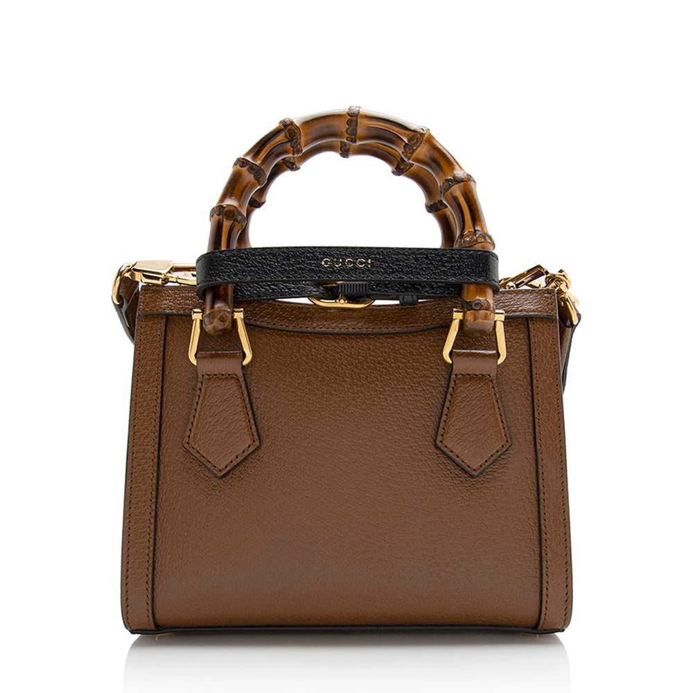 Gucci Cuir Leather Diana Mini Tote (SHF-22056)