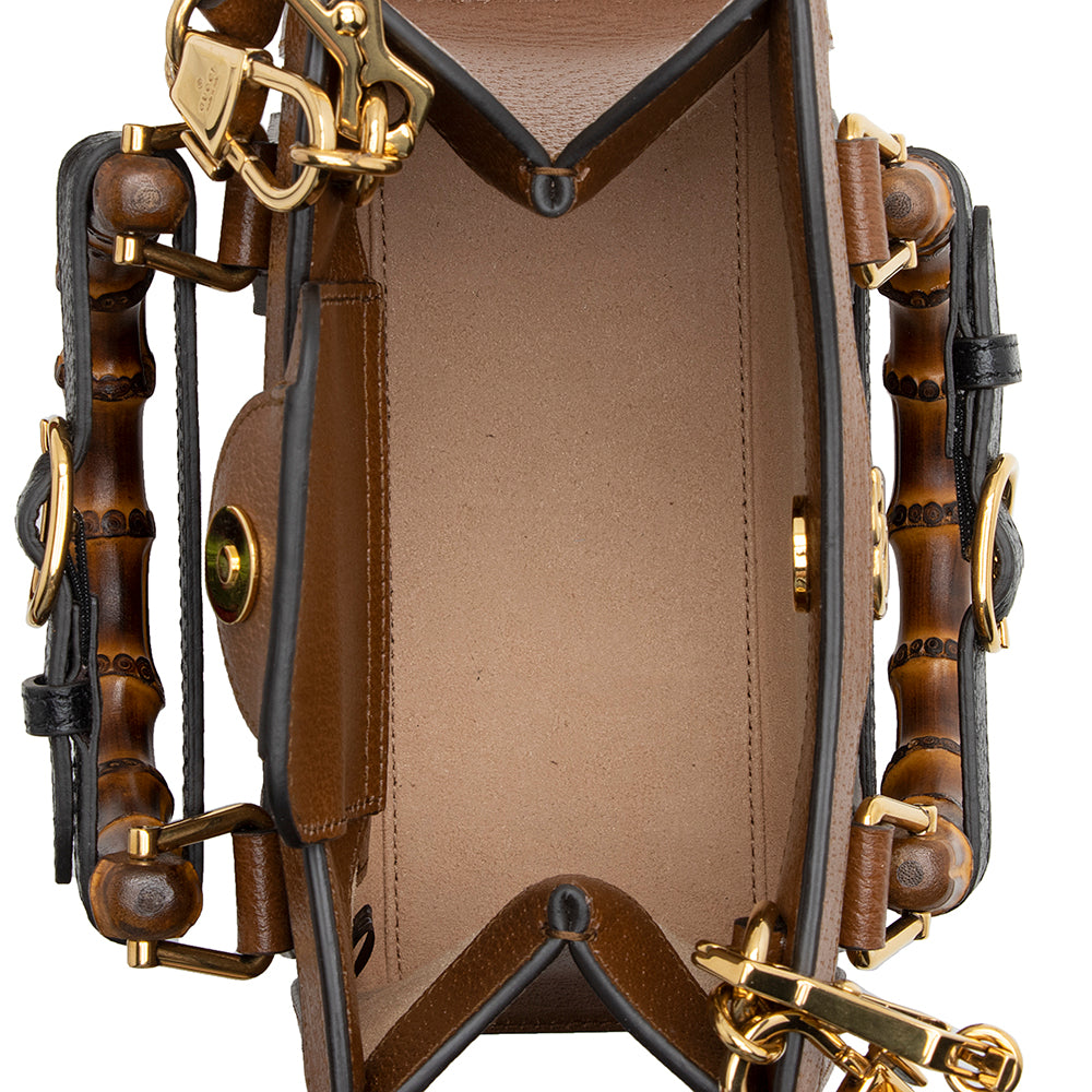 Gucci Cuir Leather Diana Mini Tote (SHF-22056)