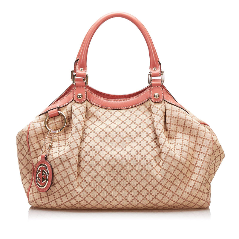 Gucci Diamante Sukey Canvas Tote Bag (SHG-35532)